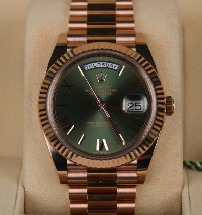 Rolex Day-date 40 Olive Dial New 2024 Full Set