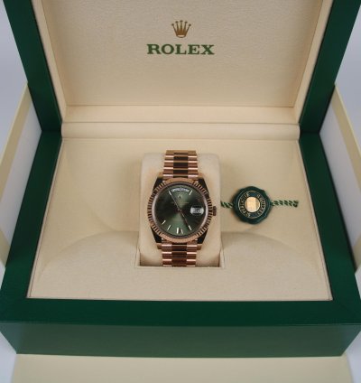 Rolex Day-date 40 Olive Dial New 2024 Full Set