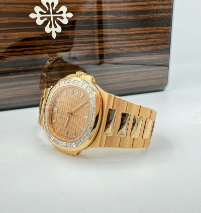 Patek Philippe Nautilus Limited Edition Asprey Nautilus With Baguette Diamond Dial And Bezel