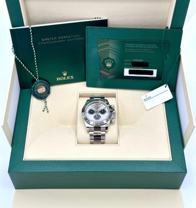 Rolex Daytona New 2024 Daytona 40mm 126509 White Gold Silver Ghost Dial
