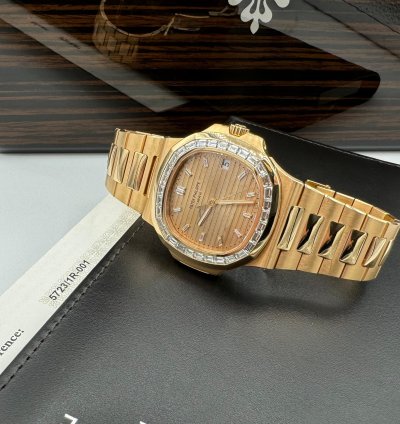 Patek Philippe Nautilus Limited Edition Asprey Nautilus With Baguette Diamond Dial And Bezel