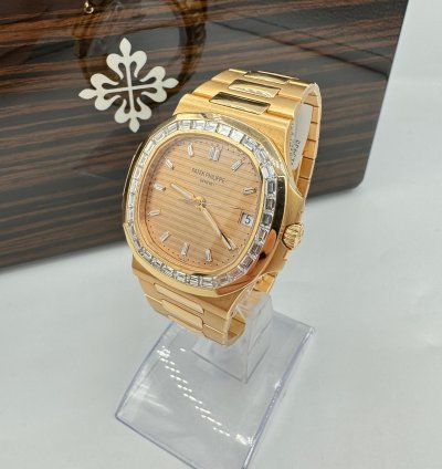 Patek Philippe Nautilus Limited Edition Asprey Nautilus With Baguette Diamond Dial And Bezel