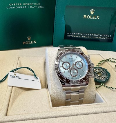 Rolex Daytona New 2024 New Reference Platinum Open Caseback Oyster Bracelet Brown Ceramic Bezel