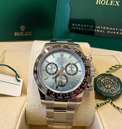 Rolex Daytona New 2024 New Reference Platinum Open Caseback Oyster Bracelet Brown Ceramic Bezel