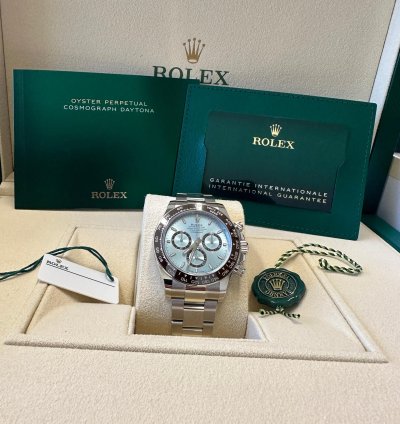 Rolex Daytona New 2024 New Reference Platinum Open Caseback Oyster Bracelet Brown Ceramic Bezel