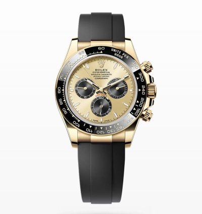 Rolex Daytona New 2024 Pikachuyml Champagne Dial Yellow Gold Case Ceramic Bezel Oysterflex Strap
