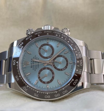 Rolex Daytona New 2024 Unworn Cosmograph Daytona Platinum Ice Blue Dial 126506 Full Set