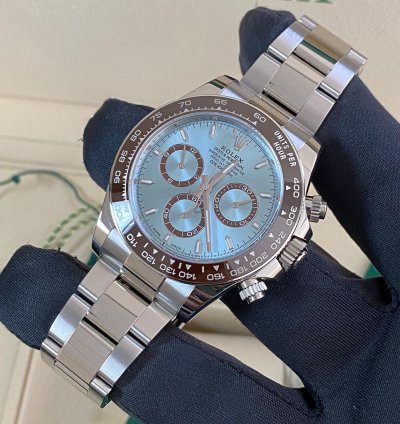 Rolex Daytona New 2024 Unworn Cosmograph Daytona Platinum Ice Blue Dial 126506 Full Set
