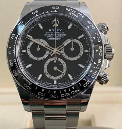 Rolex Daytona New 2024 Unworn Cosmograph Daytona Steel Black Dial 126500ln Full Set