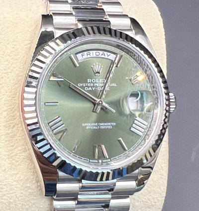 Rolex Day-date 40 Olive Green Dial White Gold