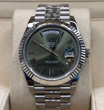 Rolex Day-date 40 Olive Green Dial White Gold