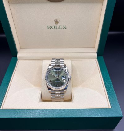Rolex Day-date 40 Olive Green Dial White Gold