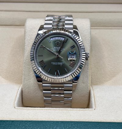 Rolex Day-date 40 Olive Green Dial White Gold