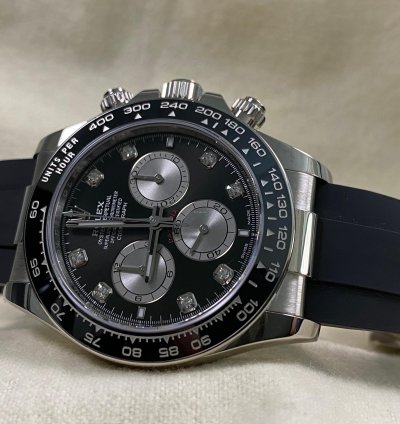 Rolex Daytona New 2024 Unworn Cosmograph Daytona White Gold Black Diamond Dial 126519ln Full Set
