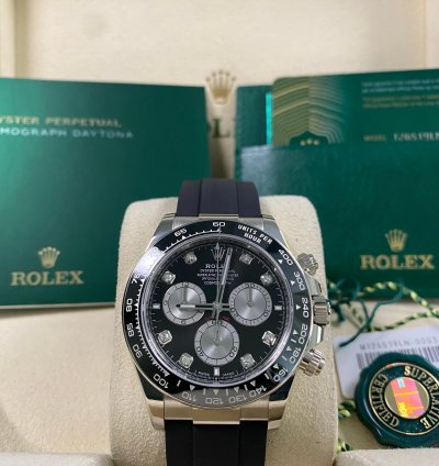 Rolex Daytona New 2024 Unworn Cosmograph Daytona White Gold Black Diamond Dial 126519ln Full Set