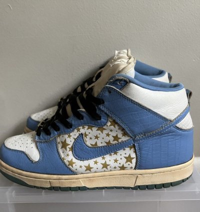 2003 Supreme Nike Sb Dunk High Blue Stars Size 9 307385141