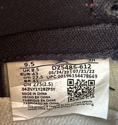 Jordan 1 Retro High Og Chicago Lost Found - Sz 9 5