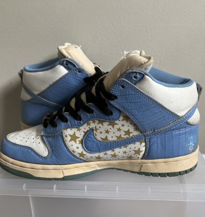 2003 Supreme Nike Sb Dunk High Blue Stars Size 9 307385141