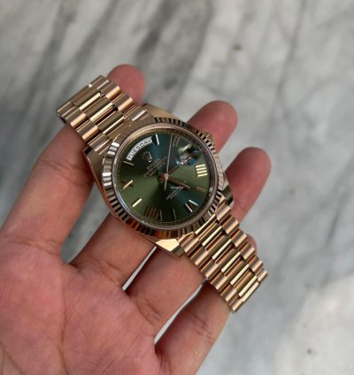 Rolex Day-date 40 Olive Roman 18k Rose Gold Bnib 2024