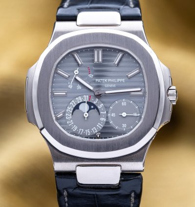Patek Philippe Nautilus Moon Phase White Gold 40mm 5712g - Box Papers