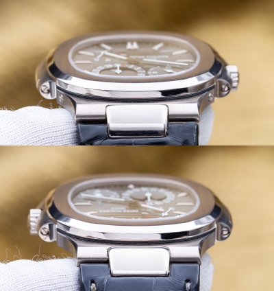 Patek Philippe Nautilus Moon Phase White Gold 40mm 5712g - Box Papers
