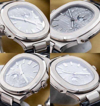 Patek Philippe Nautilus Moon Phase White Gold 40mm 5712g - Box Papers