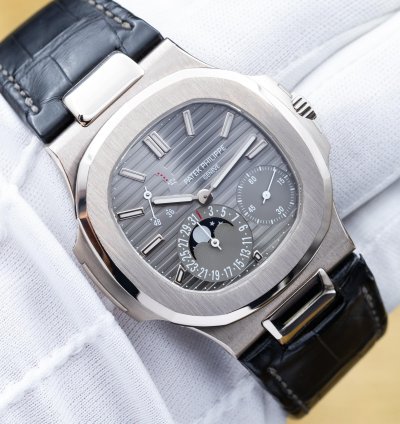 Patek Philippe Nautilus Moon Phase White Gold 40mm 5712g - Box Papers