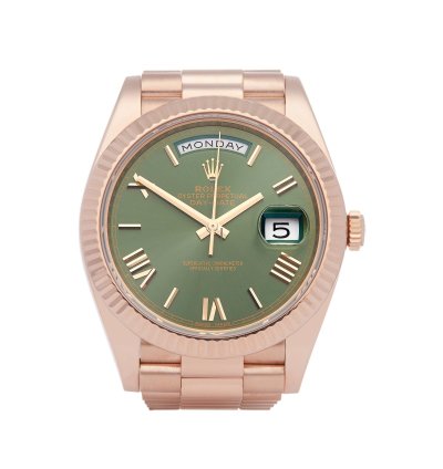 Rolex Day-date 40 Olive Unworn With Some Stickers 18k Rose Gold 228235 - Ats-w007814