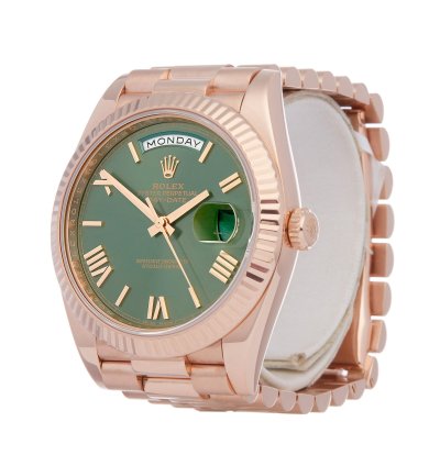 Rolex Day-date 40 Olive Unworn With Some Stickers 18k Rose Gold 228235 - Ats-w007814