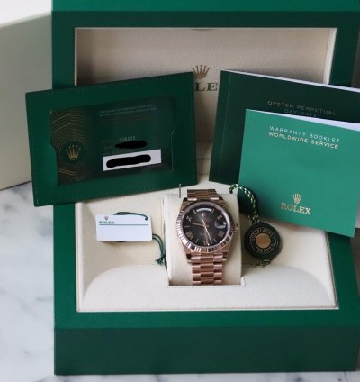 Rolex Day-date 40 Ombre Slate Gradient Black 18k Everose Gold Roman 2024 Rolex Release Complete