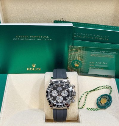 Rolex Daytona New 2025 126519ln Black Diamonds White Gold Oysterflex 40 Mm