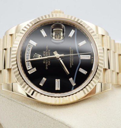 Rolex Day-date 40 Onyx Baguette Neu 2024 Full Set