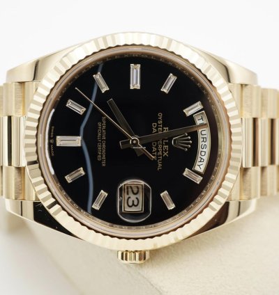 Rolex Day-date 40 Onyx Baguette Neu 2024 Full Set