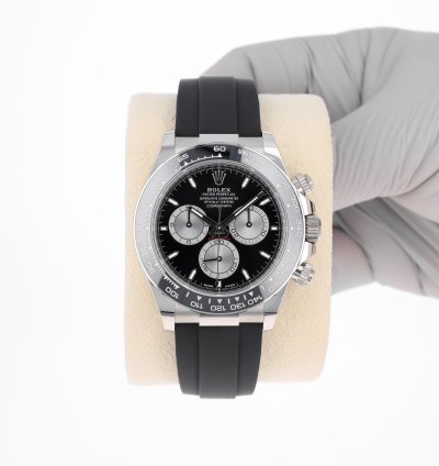 Rolex Daytona New 2025 126519ln Black White Gold Oysterflex 40 Mm