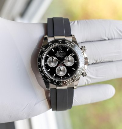 Rolex Daytona New 2025 126519ln Black White Gold Oysterflex 40 Mm