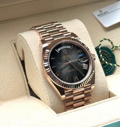 Rolex Day-date 40 Oscars Slate Grey Ombre 2025 Neu Everose Full Set