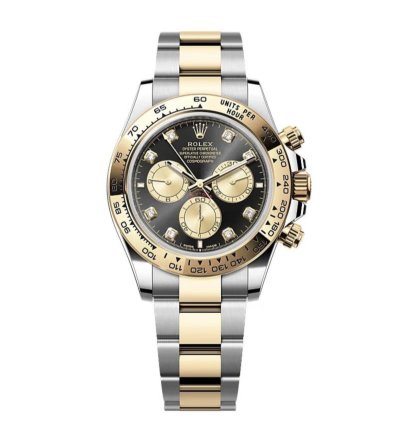 Rolex Daytona New 2025 Black Diamond Dial Two Tone Yellow Gold Smooth Bezel Oyster Bracelet