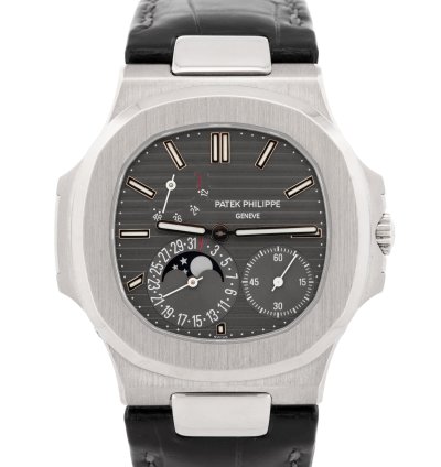Patek Philippe Nautilus Papers Nautilus Gray Moon Phase 18k White Gold 5712g-001 Box
