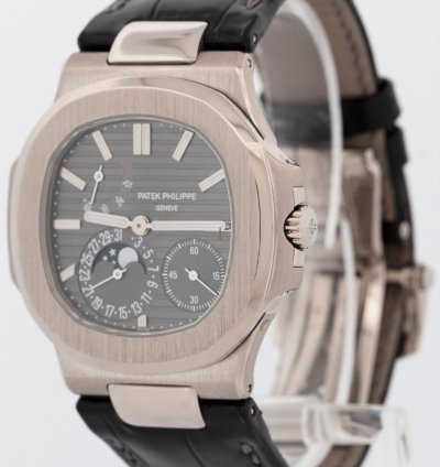 Patek Philippe Nautilus Papers Nautilus Gray Moon Phase 18k White Gold 5712g-001 Box