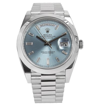 Rolex Day-date 40 Oyster Perpetual Day-date 40 Platinum Factory Baguette Diamonds 228206