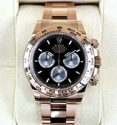 Rolex Daytona New 2025 Daytona 40mm 126505 Rose Gold Black Dial