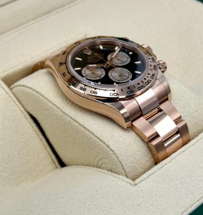 Rolex Daytona New 2025 Daytona 40mm 126505 Rose Gold Black Dial
