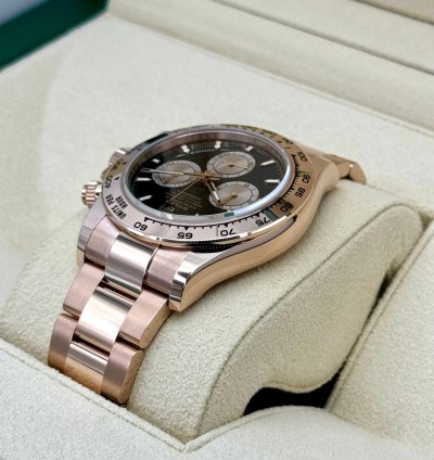 Rolex Daytona New 2025 Daytona 40mm 126505 Rose Gold Black Dial