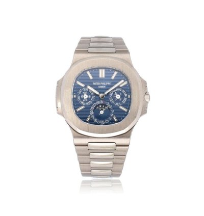 Patek Philippe Nautilus Perpetual Calendar 40 White Gold Blue 2020 Box Papers