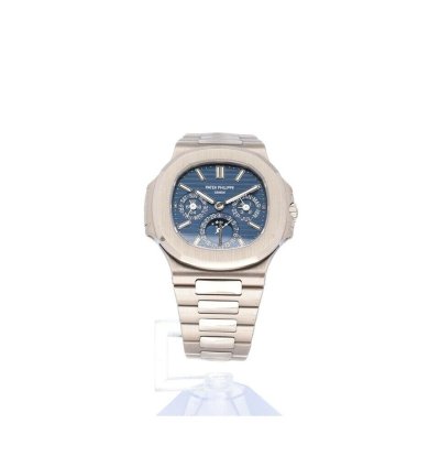 Patek Philippe Nautilus Perpetual Calendar 40 White Gold Blue 2020 Box Papers