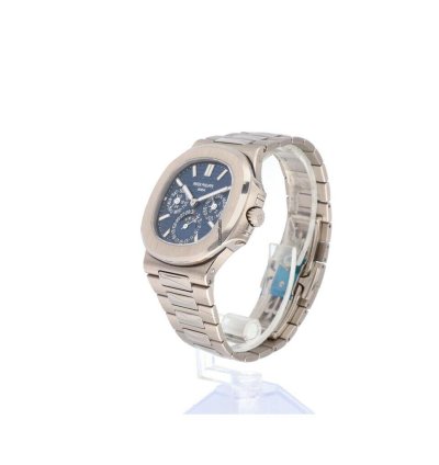 Patek Philippe Nautilus Perpetual Calendar 40 White Gold Blue 2020 Box Papers