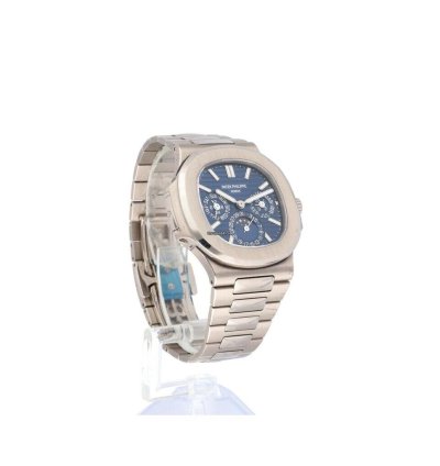 Patek Philippe Nautilus Perpetual Calendar 40 White Gold Blue 2020 Box Papers