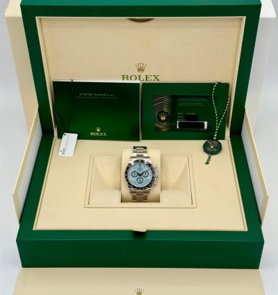 Rolex Daytona New 2025 Daytona 40mm 126506 Platinum Ice Blue Diamond Baguette Dial