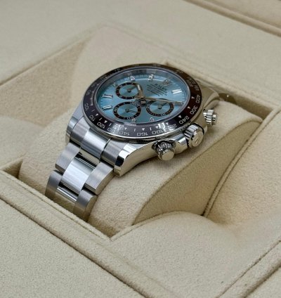 Rolex Daytona New 2025 Daytona 40mm 126506 Platinum Ice Blue Diamond Baguette Dial