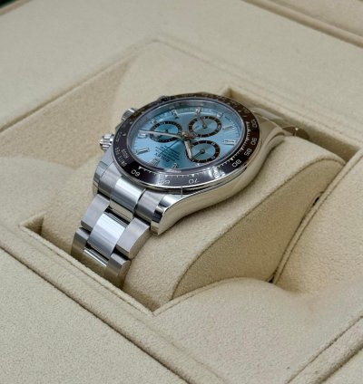 Rolex Daytona New 2025 Daytona 40mm 126506 Platinum Ice Blue Diamond Baguette Dial